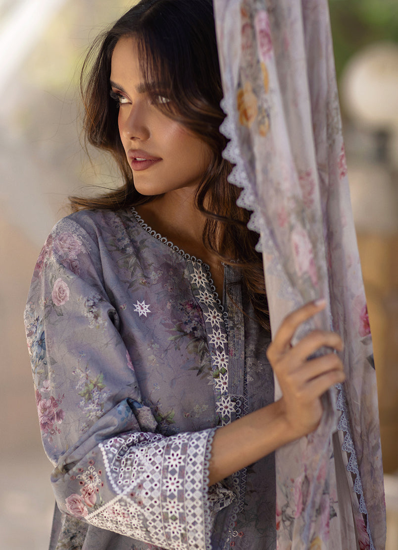 3 PC Embroidered Printed Suit