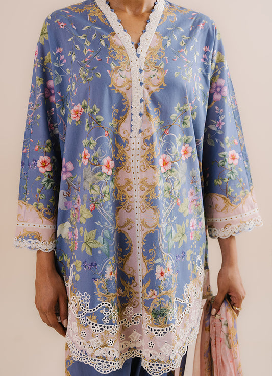 Printed Embroidered 3 PC Suit