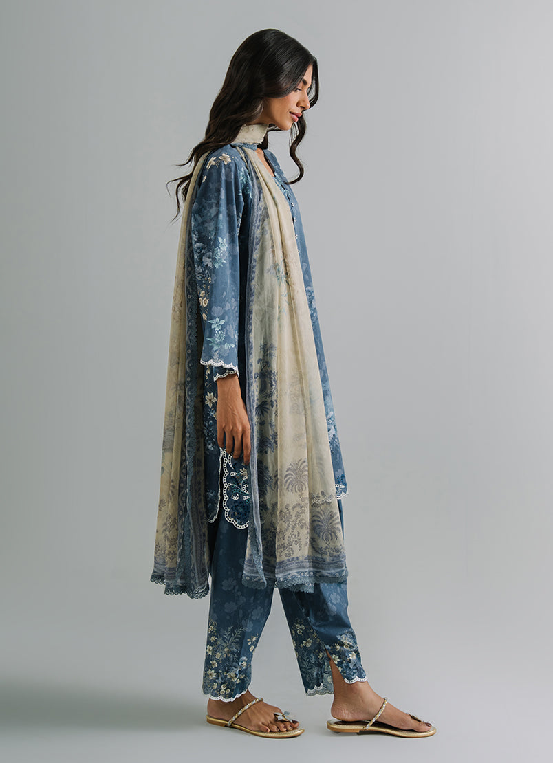 3 PC Embroidered Printed Suit