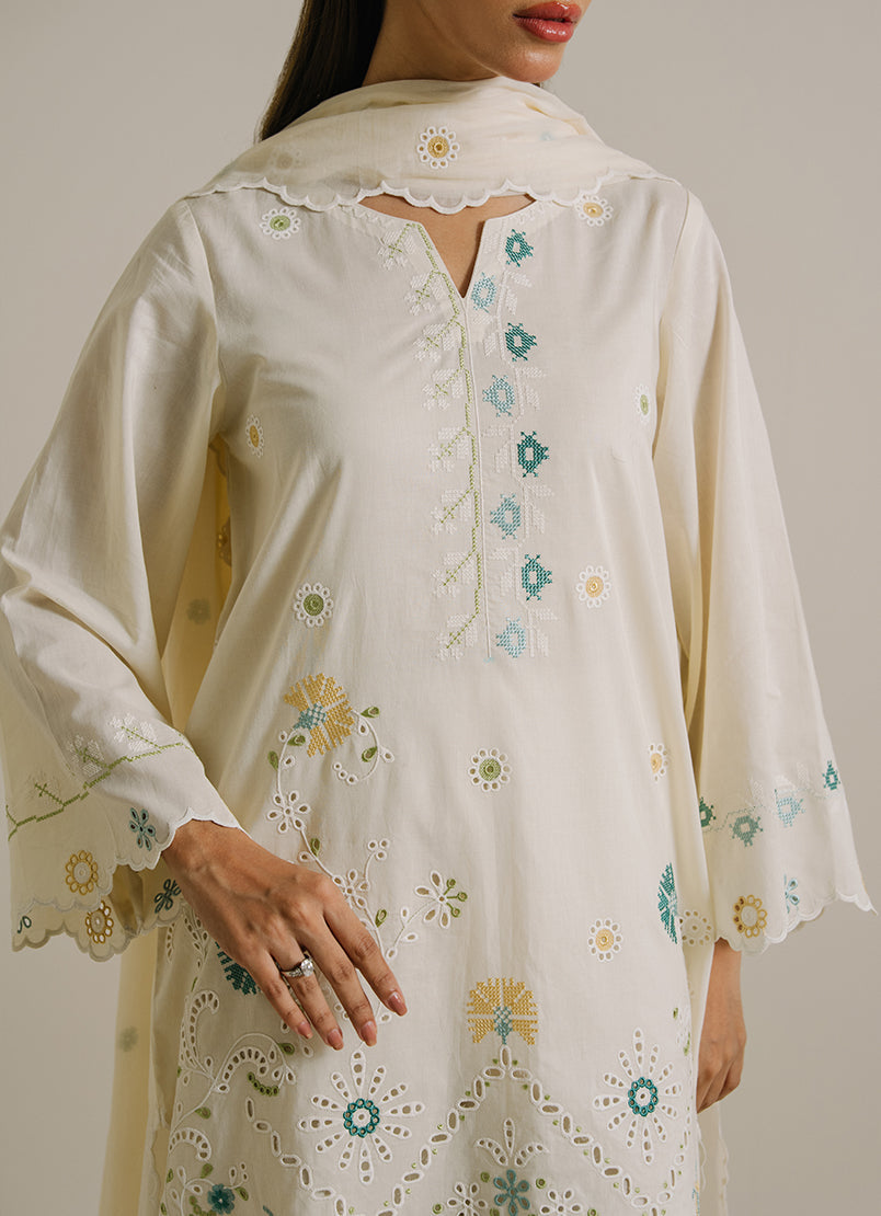 3PC Embroidered Suit