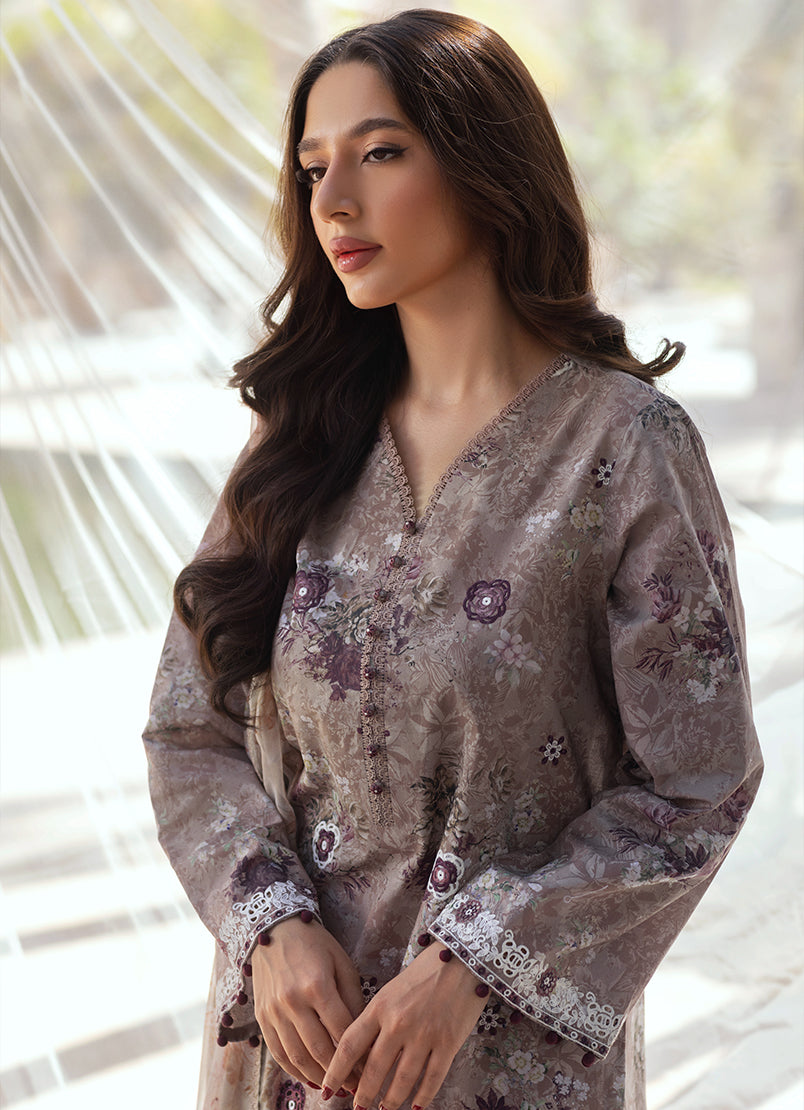 3 PC Embroidered Printed Suit