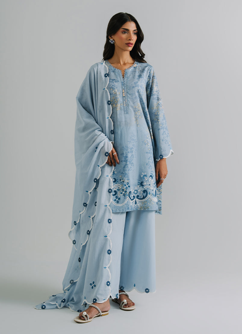 3 PC Embroidered Printed Suit