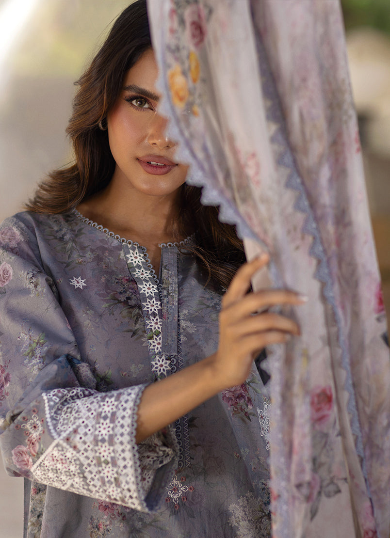 3 PC Embroidered Printed Suit