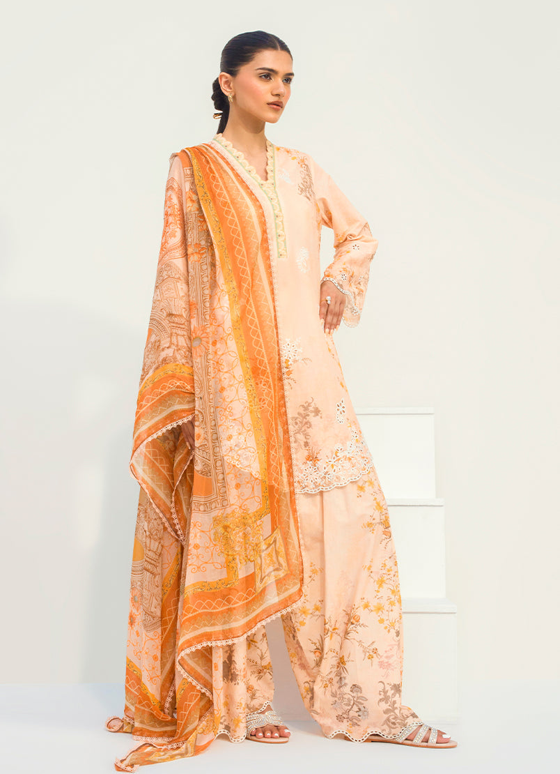 Printed Embroidered 3 PC Suit