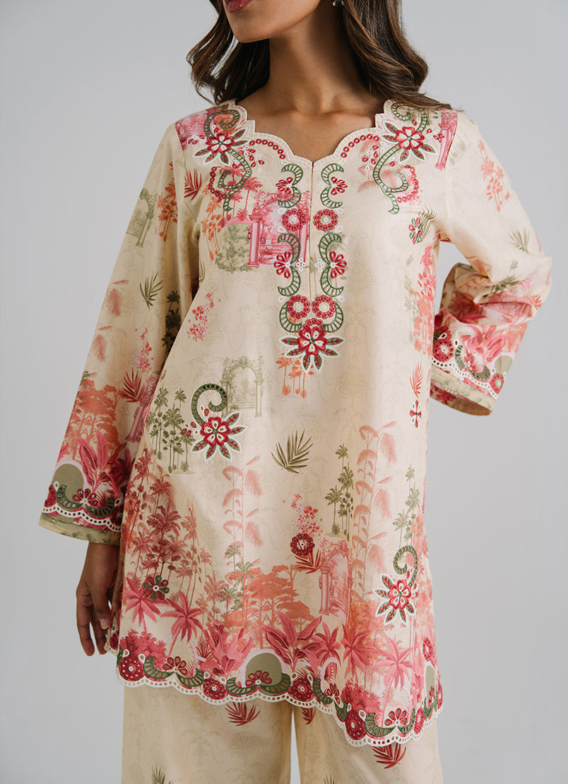 Printed Embroidered CO-ORD Set