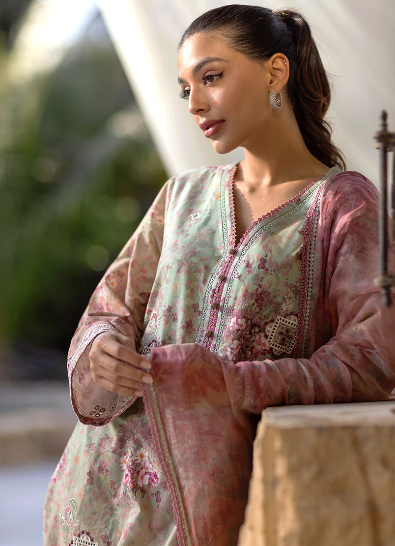 3 PC Embroidered Printed Suit