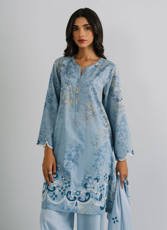 3 PC Embroidered Printed Suit