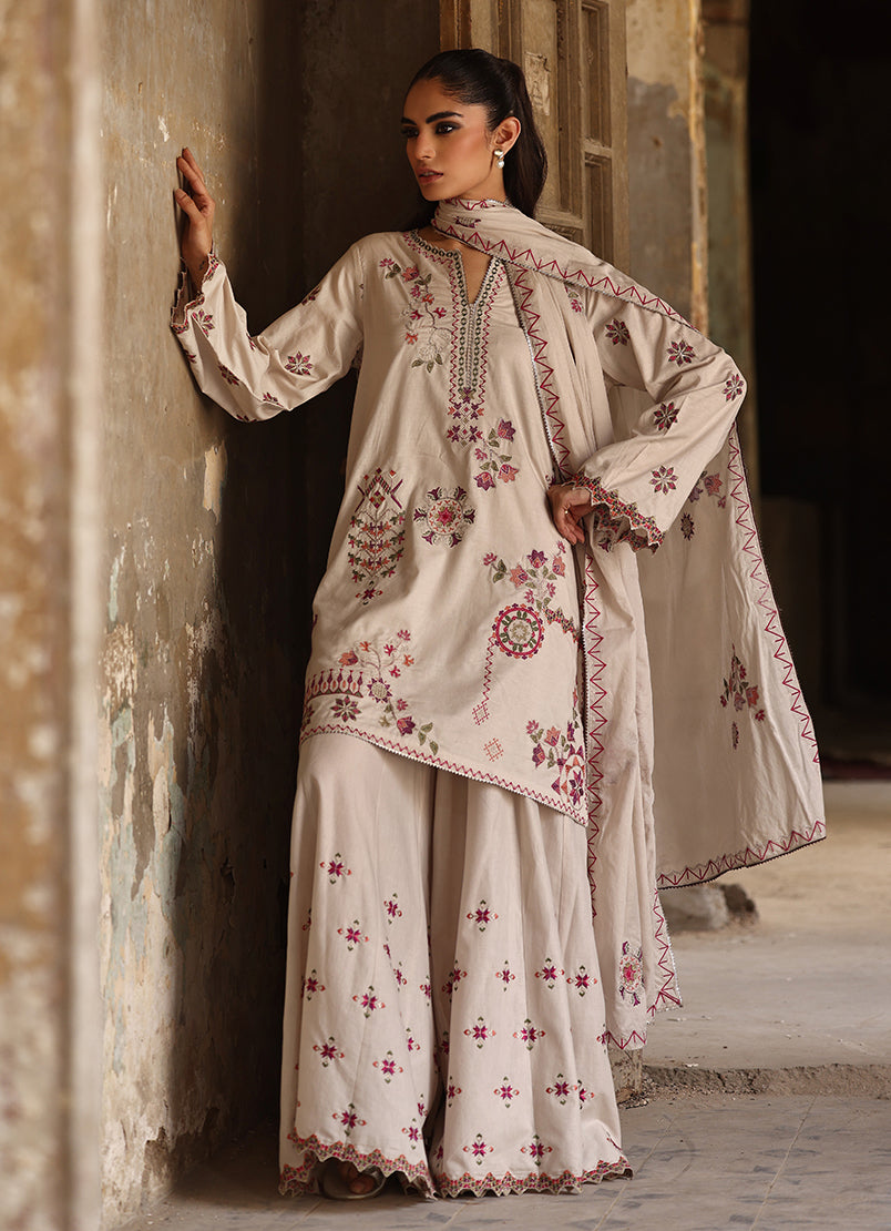 3 PC Saaz Gharara Set