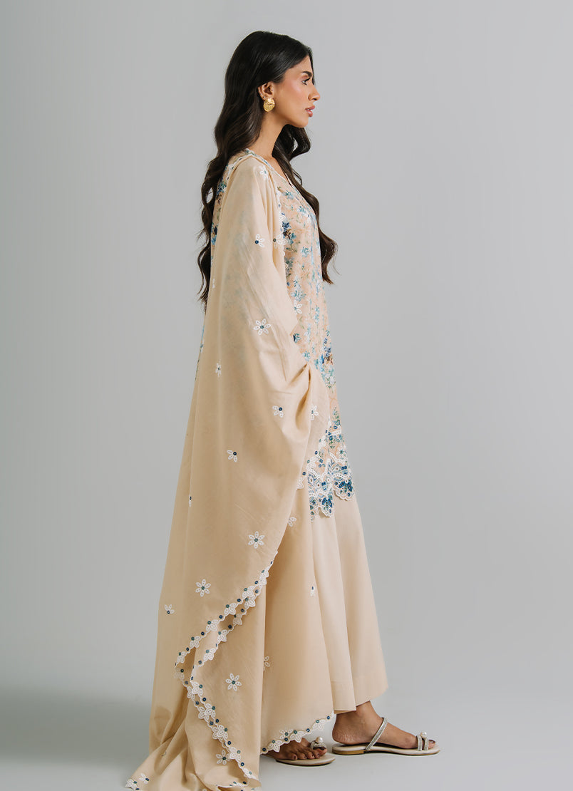 3 PC Embroidered Printed Suit