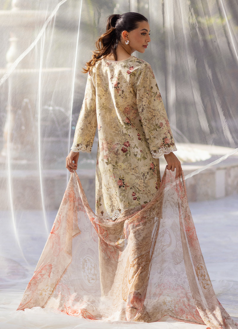 3 PC Embroidered Printed Suit