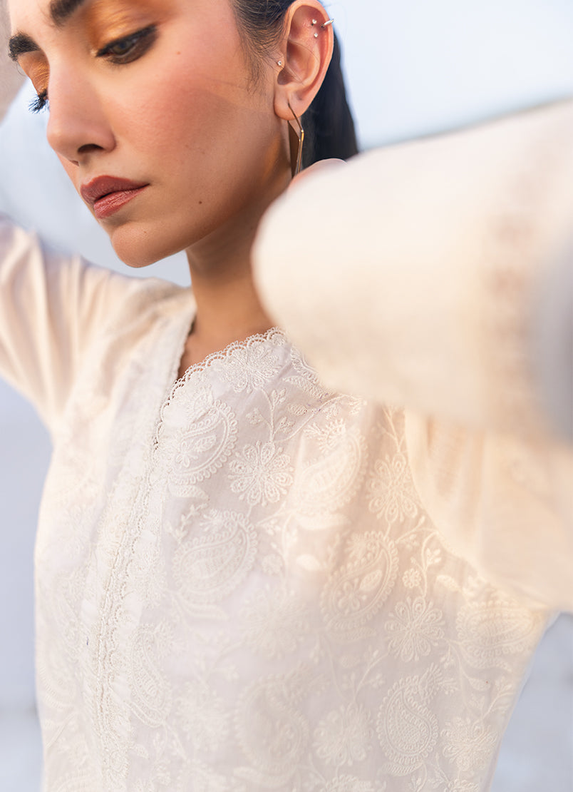 White Chikankari Kurta