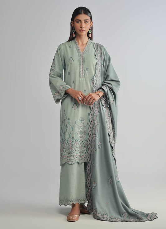 3 PC Khaddar Embroidered Suit