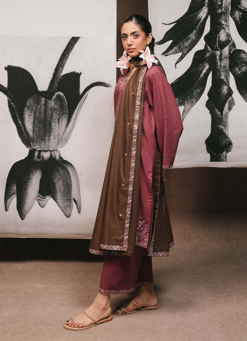 3 PC khaddar Embroidered Suit