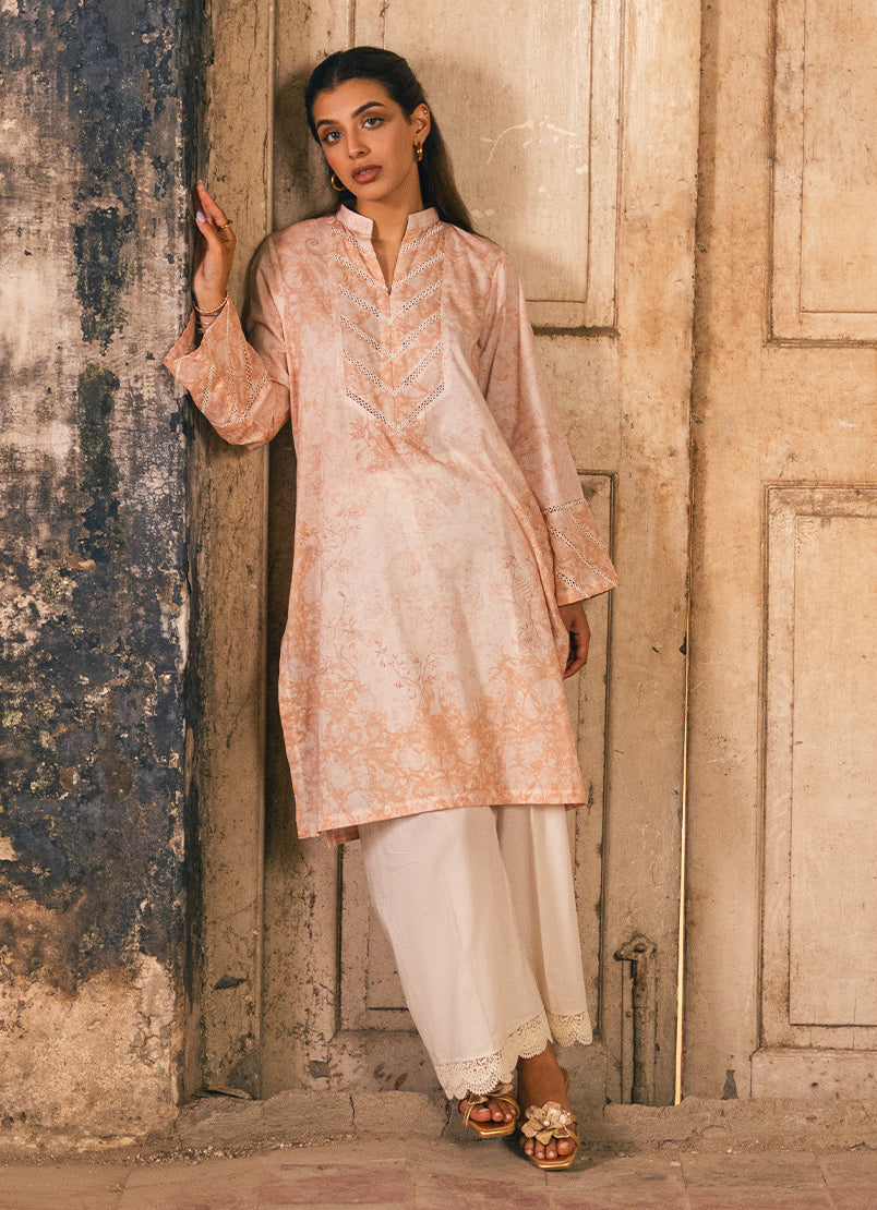 Tan Peach Kurta