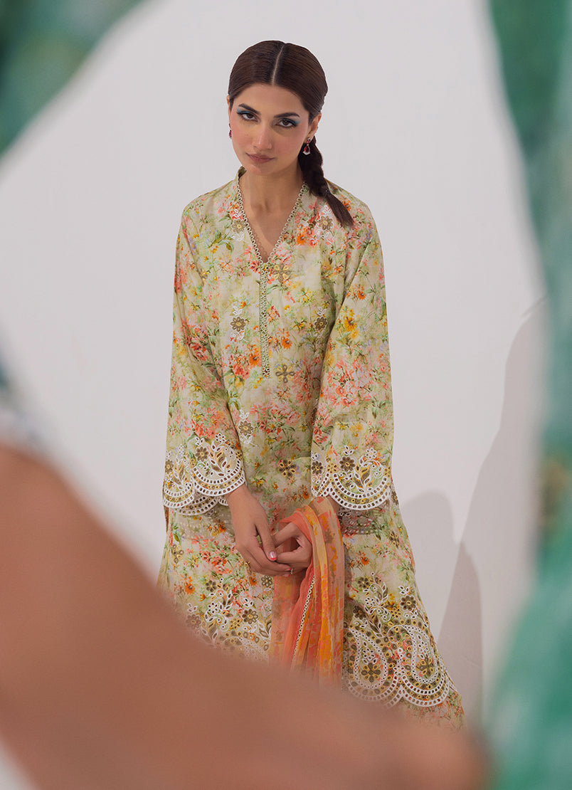 3 PC Embroidered Printed Suit