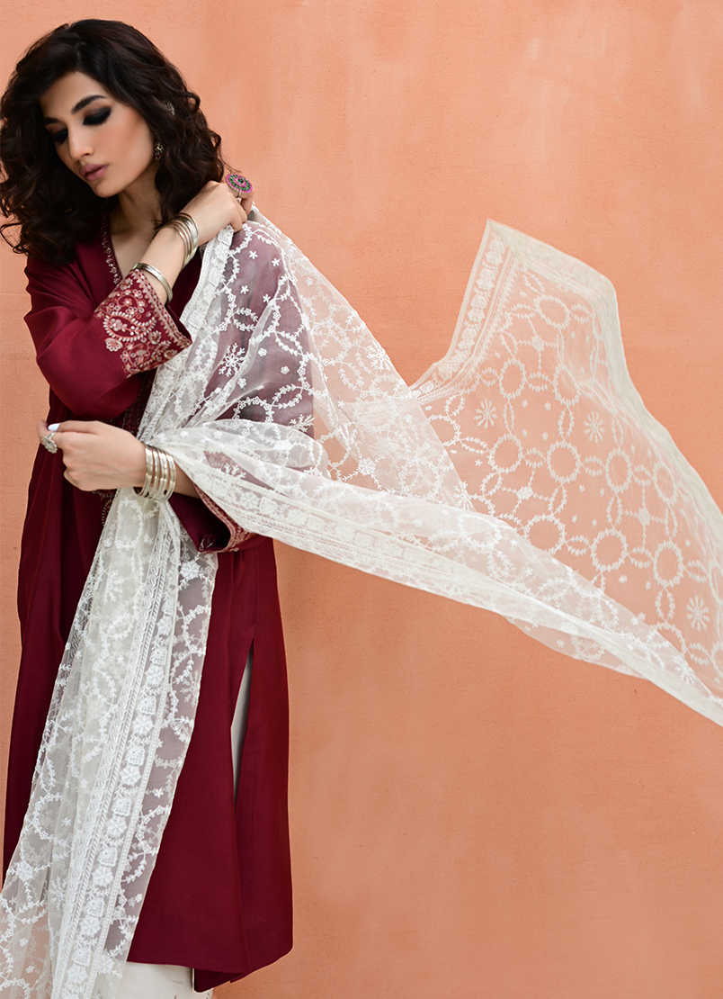 Organza Embroidered Dupatta